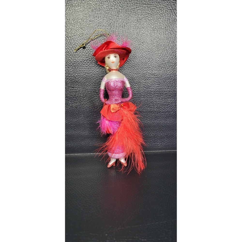 Soffieria De Carlini Elegant Shopper Lady Vtg Italian Glass Ornament Purple Red